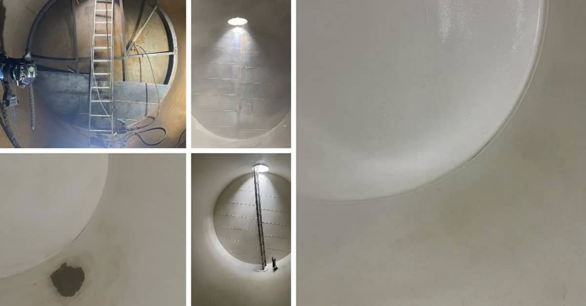 A double compartment underground diesel tank, with a leaking baffle was given a new extended life with the help of a great team and Eoncoat